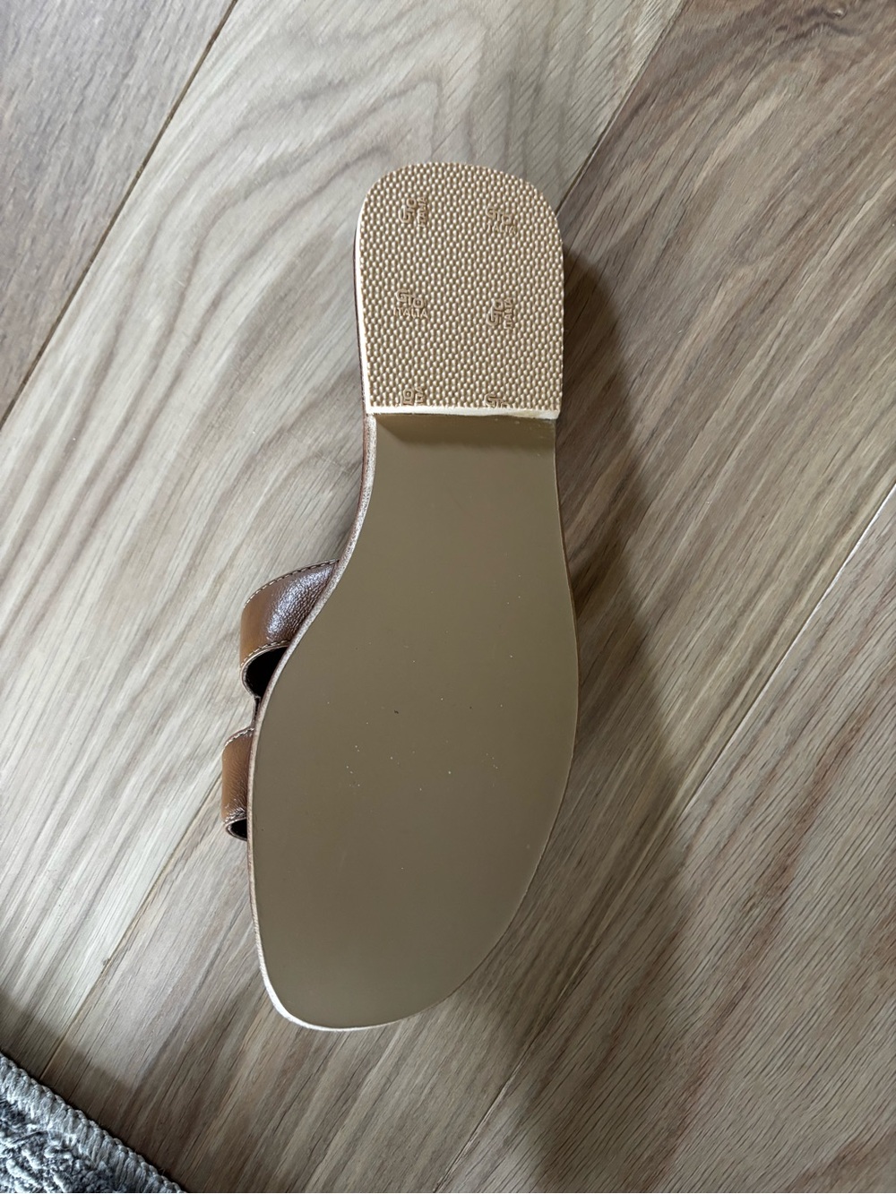 Hermes Tan Brown H-Cut Leather Slide Sandals - Picture 3 of 5